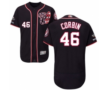 Men's Washington Nationals #46 Patrick Corbin Navy Blue Alternate Flex Base Authentic Collection 2019 World Series Champions Baseball Jersey