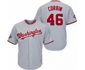 Men's Washington Nationals #46 Patrick Corbin Replica Grey Road Cool Base 2019 World Series Bound Baseball Jersey