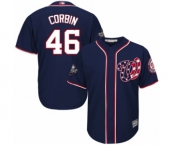 Men's Washington Nationals #46 Patrick Corbin Replica Navy Blue Alternate 2 Cool Base 2019 World Series Bound Baseball Jersey