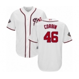 Men's Washington Nationals #46 Patrick Corbin Replica White Home Cool Base 2019 World Series Bound Baseball Jersey