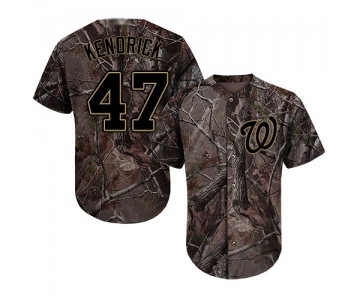 Men's Washington Nationals #47 Howie Kendrick Authentic Camo Realtree Collection Flex Base Baseball Jersey