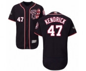 Men's Washington Nationals #47 Howie Kendrick Navy Blue Alternate Flex Base Authentic Collection 2019 World Series Bound Baseball Jersey