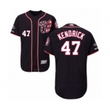 Men's Washington Nationals #47 Howie Kendrick Navy Blue Alternate Flex Base Authentic Collection 2019 World Series Champions Baseball Jersey