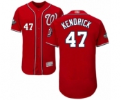 Men's Washington Nationals #47 Howie Kendrick Red Alternate Flex Base Authentic Collection 2019 World Series Bound Baseball Jersey