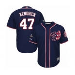 Men's Washington Nationals #47 Howie Kendrick Replica Navy Blue Alternate 2 Cool Base 2019 World Series Champions Baseball Jersey