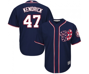 Men's Washington Nationals #47 Howie Kendrick Replica Navy Blue Alternate 2 Cool Base Baseball Jersey