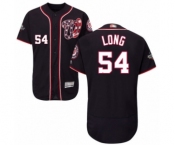 Men's Washington Nationals #54 Kevin Long Navy Blue Alternate Flex Base Authentic Collection 2019 World Series Bound Baseball Jersey