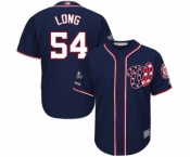 Men's Washington Nationals #54 Kevin Long Replica Navy Blue Alternate 2 Cool Base 2019 World Series Champions Baseball Jersey