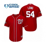 Men's Washington Nationals #54 Kevin Long Replica Red Alternate 1 Cool Base 2019 World Series Bound Baseball Jersey