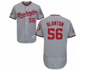 Men's Washington Nationals #56 Joe Blanton Grey Road Flex Base Authentic Collection 2019 World Series Champions Baseball Jersey