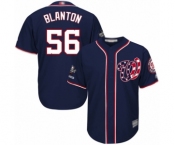 Men's Washington Nationals #56 Joe Blanton Replica Navy Blue Alternate 2 Cool Base 2019 World Series Champions Baseball Jersey