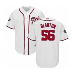 Men's Washington Nationals #56 Joe Blanton Replica White Home Cool Base 2019 World Series Bound Baseball Jersey