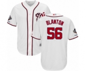 Men's Washington Nationals #56 Joe Blanton Replica White Home Cool Base 2019 World Series Champions Baseball Jersey