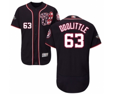 Men's Washington Nationals #63 Sean Doolittle Navy Blue Alternate Flex Base Authentic Collection 2019 World Series Bound Baseball Jersey