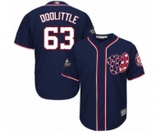 Men's Washington Nationals #63 Sean Doolittle Replica Navy Blue Alternate 2 Cool Base 2019 World Series Bound Baseball Jersey