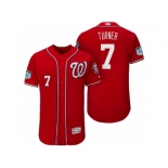 Men's Washington Nationals #7 Trea Turner 2017 Spring Training Flex Base Authentic Collection Stitched Baseball Jersey