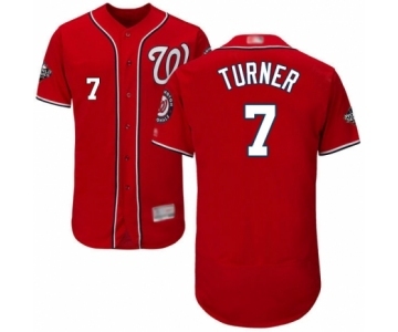 Men's Washington Nationals #7 Trea Turner Red Alternate Flex Base Authentic Collection 2019 World Series Bound Baseball Jersey