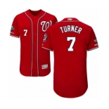 Men's Washington Nationals #7 Trea Turner Red Alternate Flex Base Authentic Collection 2019 World Series Champions Baseball Jersey