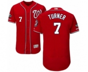 Men's Washington Nationals #7 Trea Turner Red Alternate Flex Base Authentic Collection 2019 World Series Champions Baseball Jersey