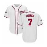 Men's Washington Nationals #7 Trea Turner Replica White Home Cool Base 2019 World Series Bound Baseball Jersey