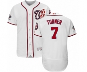 Men's Washington Nationals #7 Trea Turner White Home Flex Base Authentic Collection 2019 World Series Champions Baseball Jersey