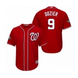 Men's Washington Nationals #9 Brian Dozier Replica Red Alternate 1 Cool Base 2019 World Series Bound Baseball Jersey