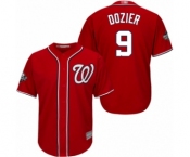 Men's Washington Nationals #9 Brian Dozier Replica Red Alternate 1 Cool Base 2019 World Series Bound Baseball Jersey