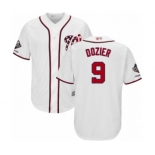 Men's Washington Nationals #9 Brian Dozier Replica White Home Cool Base 2019 World Series Champions Baseball Jersey