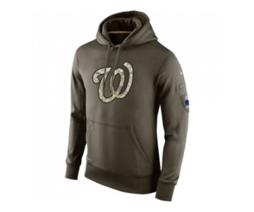 Men's Washington Nationals Nike Olive Salute To Service KO Performance Hoodie