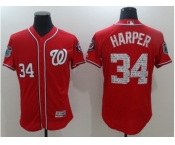 Washington Nationals #34 Bryce Harper Red 2017 Spring Training Flexbase Authentic Collection Stitched Baseball Jersey