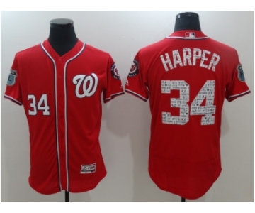 Washington Nationals #34 Bryce Harper Red 2017 Spring Training Flexbase Authentic Collection Stitched Baseball Jersey