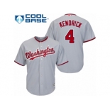 Washington Nationals #4 Howie Kendrick Replica Grey Road Cool Base MLB Jersey