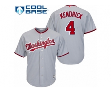 Washington Nationals #4 Howie Kendrick Replica Grey Road Cool Base MLB Jersey