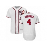 Washington Nationals #4 Howie Kendrick White Flexbase Authentic Collection MLB Jersey