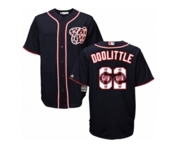 Washington Nationals #62 Sean Doolittle Authentic Navy Blue Team Logo Fashion Cool Base MLB Jersey