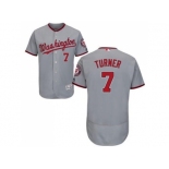 Washington Nationals #7 Trea Turner Grey Flexbase Authentic Collection Stitched MLB Jersey