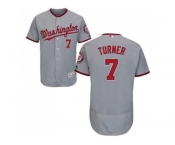 Washington Nationals #7 Trea Turner Grey Flexbase Authentic Collection Stitched MLB Jersey