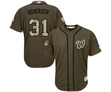 mlb jerseys washington nationals #31 max scherzer green salute to service