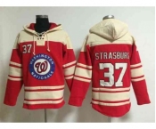 mlb jerseys washington nationals #37 strasburg red[pullover hooded sweatshirt]