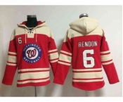 mlb jerseys washington nationals #6 rendon red[pullover hooded sweatshirt]