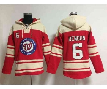 mlb jerseys washington nationals #6 rendon red[pullover hooded sweatshirt]