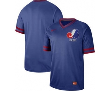 Men's Expos Blank Royal Cooperstown Collection Stitched Baseball Jersey