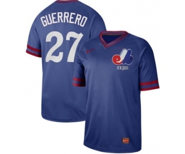 Men's Nike Expos #27 Vladimir Guerrero Royal Cooperstown Collection Stitched Baseball Jersey