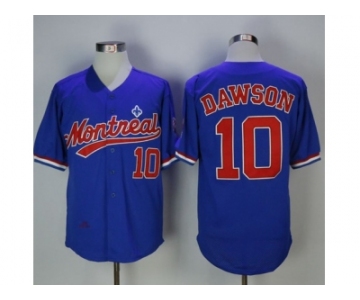 Mitchell And Ness BP Montreal Expos #10 Andre Dawson Blue Throwback Stitched MLB Jersey