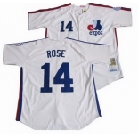 mlb Montreal Expos #14 Rose Throwback White