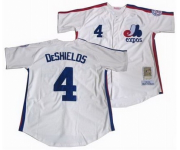 mlb Montreal Expos #4 DeShields Throwback White