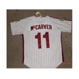 mlb jerseys montreal expos #11 mccarver white[Pinstripe]