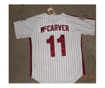 mlb jerseys montreal expos #11 mccarver white[Pinstripe]