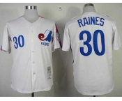 mlb jerseys montreal expos #30 tim raines m&n white