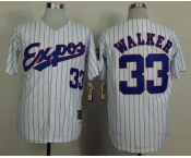 mlb jerseys montreal expos #33 walker white(blue strip)[1982 m&n]